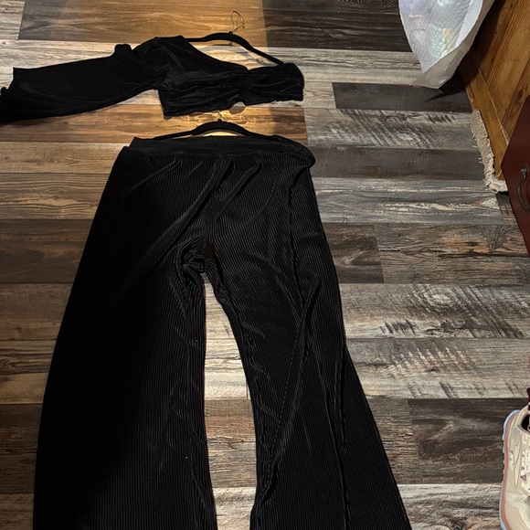 Fashion Nova Black Wide Leg Pants & Jumpsuit Set - Picture 1 of 9